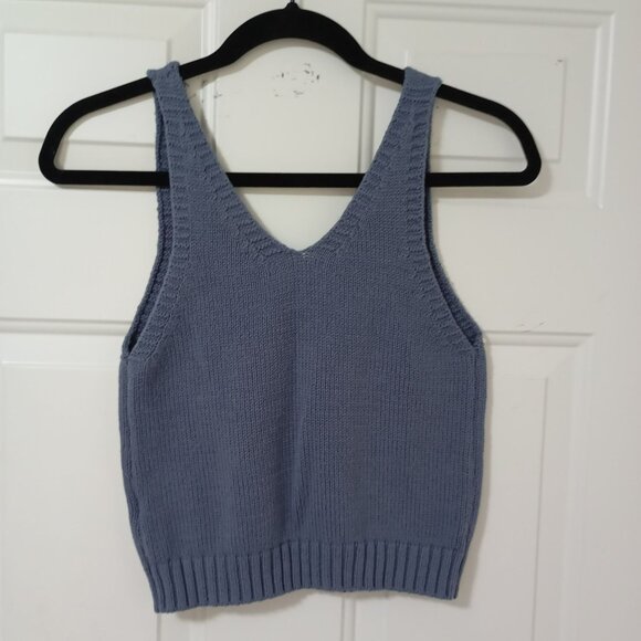 Sincerely Jules Blue Knit Sleeveless V-Neck Tank Top Size S Womens Apparel - Picture 4 of 6
